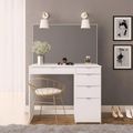 Ava Single Dressing Table - 5 Drawer - White