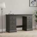 Bordeaux Double Dressing Table - 6 Drawer - Charcoal