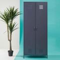 Academy Grey Metal 2 Door Wardrobe