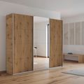 Rauch Kulmbach 203cm 3 Door Sliding Wardrobe with Mirror - Artisan Oak