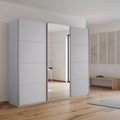 Rauch Kulmbach 203cm 3 Door Sliding Wardrobe with Mirror - Silk Grey