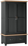 Wilmont Black Painted 2 Door 2 Drawer Double Wardrobe