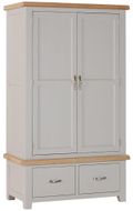 Wilmont Grey Painted 2 Door 2 Drawer Double Wardrobe