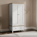 Modern Wardrobe - 2 Door - 1 Drawer - Grey Painted