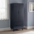 Alicia Black Double Wardrobe - 2 Door - 2 Drawer