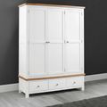 Lundy Wardrobe - 3 Door - White Painted