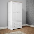 Cromwell Wardrobe - 2 Door - 2 Drawer  - White Painted