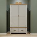 Wilmont Wardrobe - 2 Door - 2 Drawer - Grey Painted