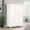 Maine Wardrobe - 3 Door - 2 Drawer - White