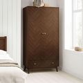Herringford Wardrobe - 2 Door - 1 Drawer - Walnut