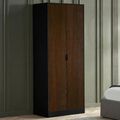 Alba Black and Walnut Wardrobe - 2 Door