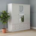 Bordeaux Combi Wardrobe - 3 Door - White
