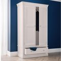 Clermont Double Wardrobe - 2 Door - 1 Drawer - Soft Grey