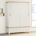 Hayley Sliding Wardrobe - 2 Door - Oak and White