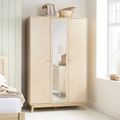 Herringford Mirror Wardrobe - 3 Door - Oak