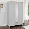 Highgate Mirror Wardrobe - 3 Door - Grey Painted