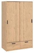 Line Oak Effect 2 Door 2 Drawer Sliding Wardrobe