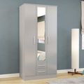 Lynx Combi Wardrobe - 3 Door - 2 Drawer - Grey Gloss