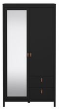 Madrid Black 2 Door Combi Wardrobe