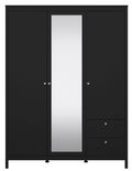 Madrid Black 3 Door Combi Wardrobe
