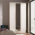 Milan Cashmere Gloss 3 Door Tall Triple Wardrobe - 1 Mirror