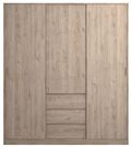 Naia Oak Effect 3 Door 3 Drawer Wardrobe
