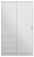 Naia White Gloss 2 Door 3 Drawer Wardrobe