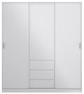 Naia White Gloss 3 Door 3 Drawer Wardrobe