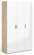 Pepe Oak Effect and White Gloss 3 Door Triple Wardrobe