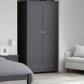 Radley Double Wardrobe - 2 Door - 1 Drawer - Dark Grey
