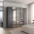 Rauch Acero 181cm 4 Door Mirror Wardrobe - Metallic Grey