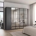 Rauch Acero 271cm 6 Door Mirror Wardrobe - Metallic Grey