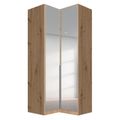 Rauch Alabama 100cm 2 Door Corner Mirrored Wardrobe - Artisan Oak