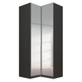 Rauch Alabama 100cm 2 Door Corner Mirrored Wardrobe - Metallic Dark Grey