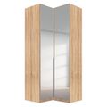 Rauch Alabama 100cm 2 Door Corner Mirrored Wardrobe - Sonoma Oak
