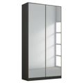 Rauch Alabama 91cm 2 Door Mirrored Wardrobe - Metallic Dark Grey
