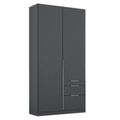 Rauch Alabama 91cm 2 Door Wardrobe with Drawer - Metallic Dark Grey