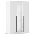 Rauch Alba 136cm 3 Door Mirror Wardrobe - White Gloss