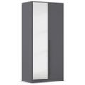 Rauch Alba 91cm 2 Door Mirror Wardrobe - Metallic Grey