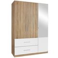 Rauch Alvor 136cm 3 Door Combi Wardrobe - Sonoma Oak and Alpine White