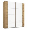 Rauch Artemis 181cm 2 Door Sliding Wardrobe - Artisan Oak and White Glass