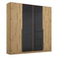 Rauch Artemis 181cm 4 Door Wardrobe - Artisan Oak and Basalt Glass