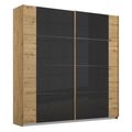 Rauch Artemis 226cm 2 Door Sliding Wardrobe - Artisan Oak and Basalt Glass