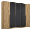 Rauch Artemis 226cm 5 Door Wardrobe - Artisan Oak and Basalt Glass