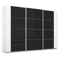 Rauch Artemis 271cm 3 Door Sliding Wardrobe - Alpine White and Basalt Glass