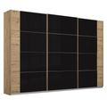 Rauch Artemis 271cm 3 Door Sliding Wardrobe - Artisan Oak and Basalt Glass
