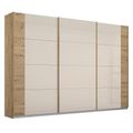 Rauch Artemis 271cm 3 Door Sliding Wardrobe - Artisan Oak and Champagne Glass