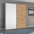 Rauch Aurelio 175cm Alpine White and Artisan Oak 2 Door Sliding Wardrobe
