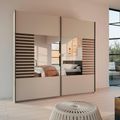 Rauch Barea 226cm 2 Door Mirror Sliding Wardrobe - Champagne and Atlantic Dark Oak