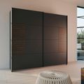 Rauch Barea 226cm 2 Door Sliding Wardrobe - Metallic Grey and Atlantic Dark Oak